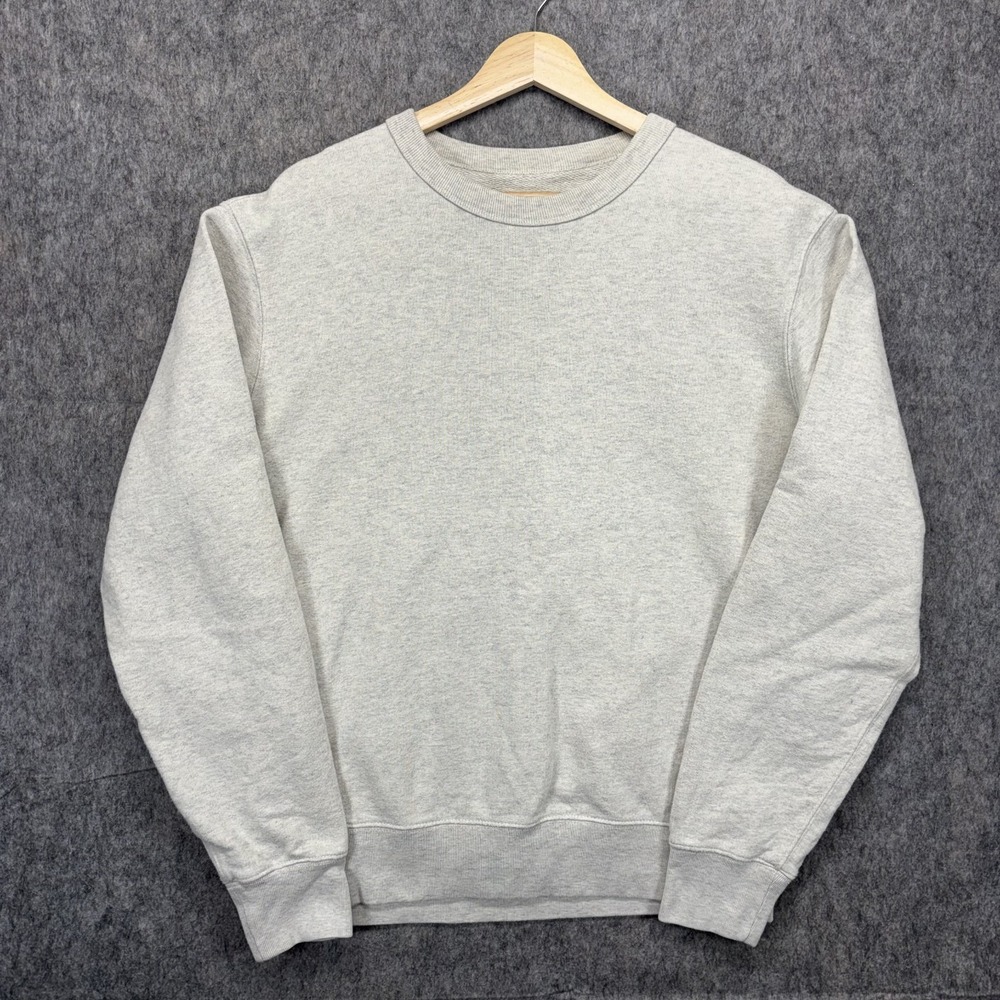 Buck Mason Crewneck Sweatshirt Men's Medium Gray Long Sleeve Ribbed Cuffs